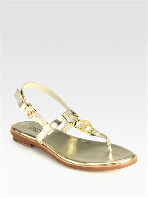 michael kors gold tone sandals|Michael Kors gold sandals women.